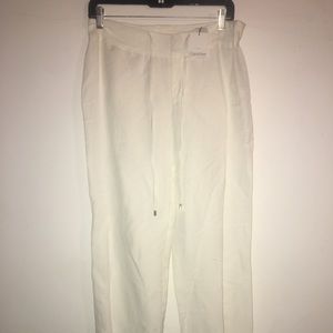 Calvin Klein womens white Linen Blend Size6 NWT